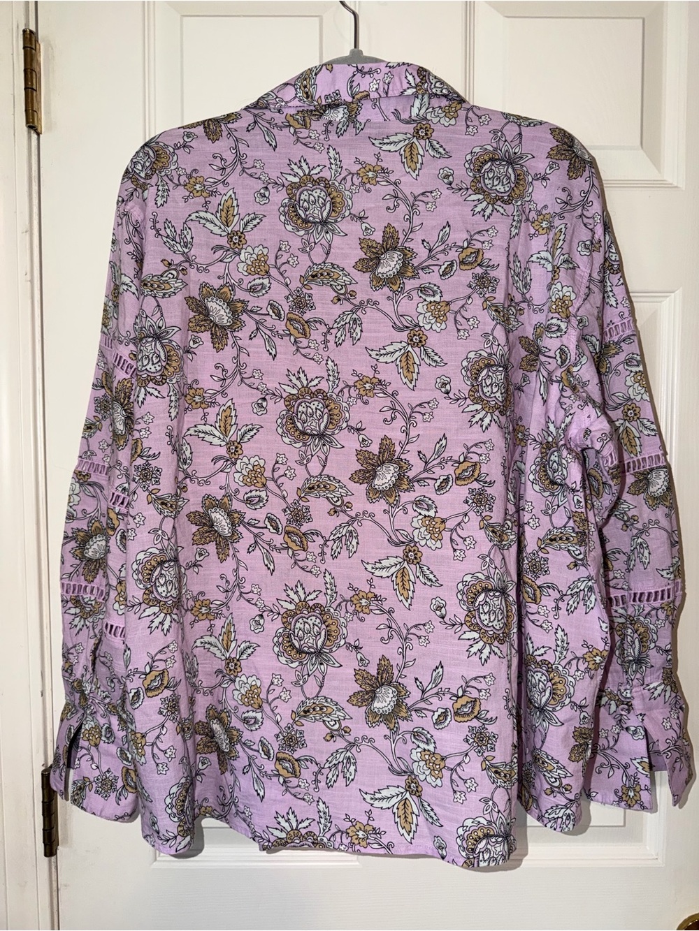 Lane Bryant Lavender Floral Button-Down Tunic View 5